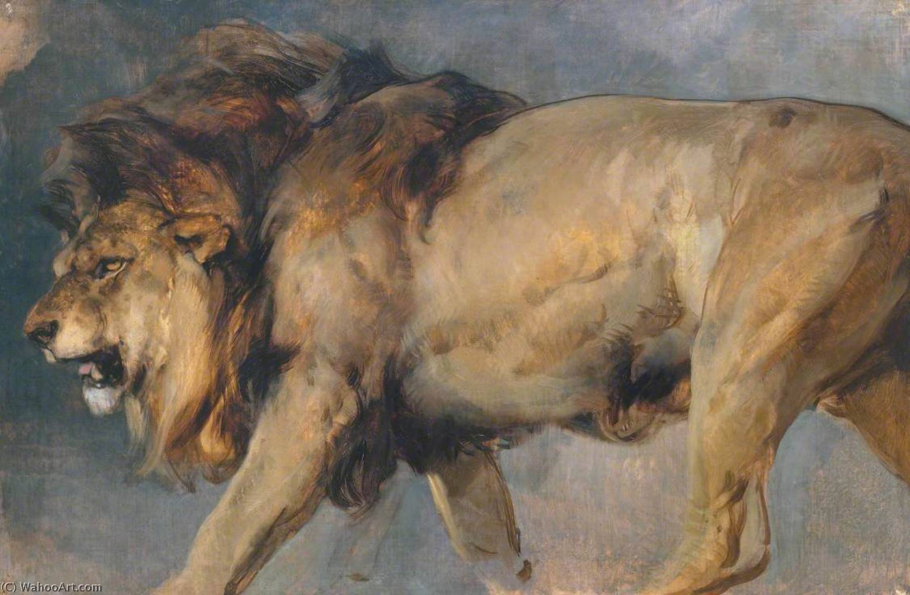 Wikioo.org - The Encyclopedia of Fine Arts - Painting, Artwork by Edwin Henry Landseer - Study of a Lion