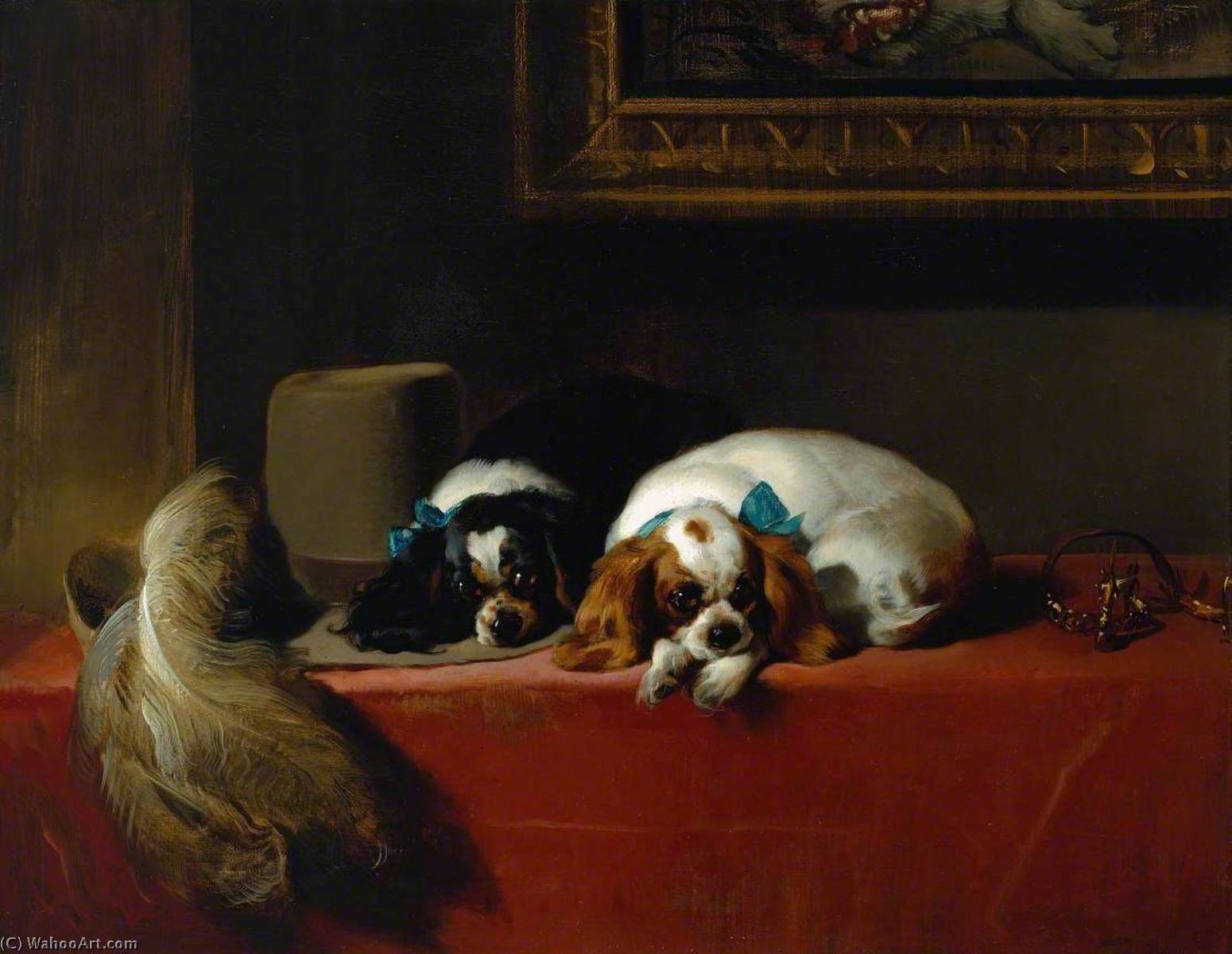 Wikioo.org - Bách khoa toàn thư về mỹ thuật - Vẽ tranh, Tác phẩm nghệ thuật Edwin Henry Landseer - King Charles Spaniels ('The Cavalier's Pets')