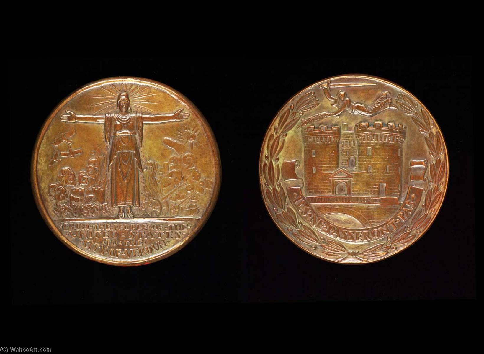 WikiOO.org - Encyclopedia of Fine Arts - Lukisan, Artwork Paul Manship - Defense of Verdun Medal (alternative unused design)