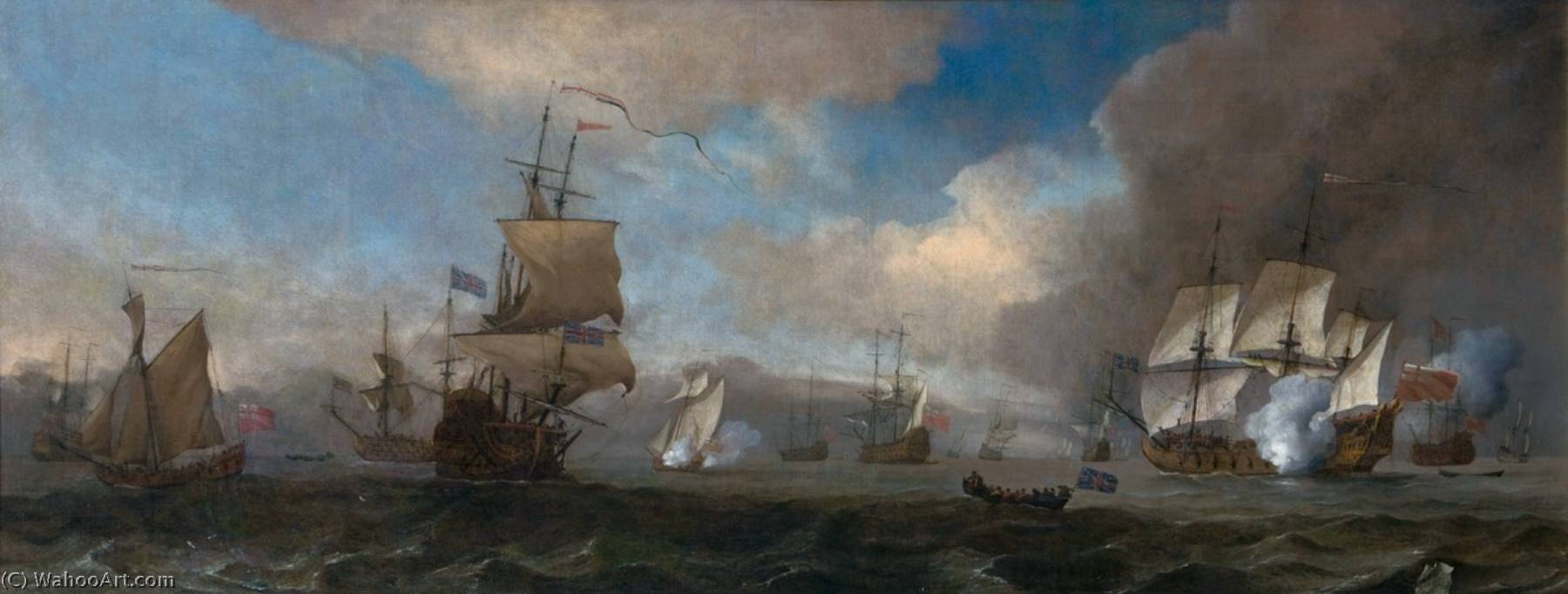 WikiOO.org - 백과 사전 - 회화, 삽화 Willem Van De Velde The Elder - The Battle of Solebay, 26 May 1672