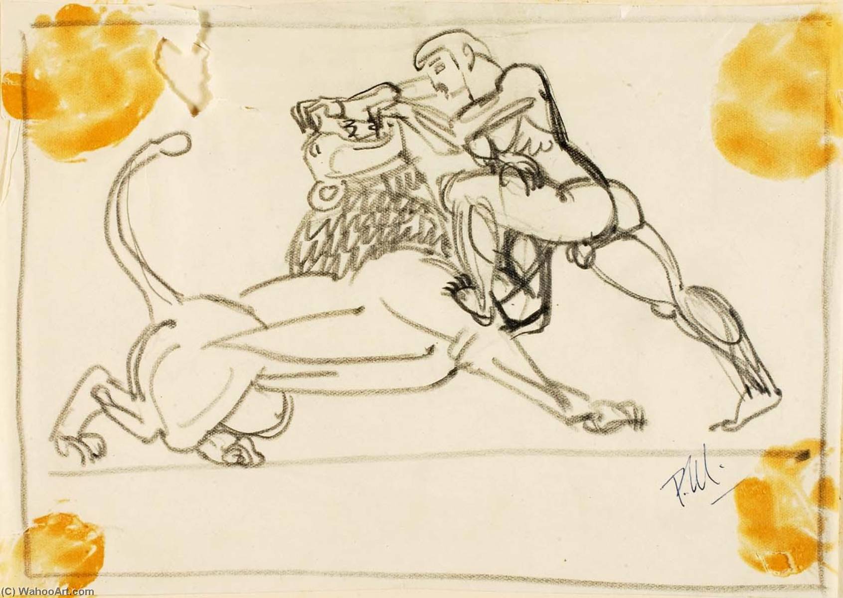 Wikioo.org - The Encyclopedia of Fine Arts - Painting, Artwork by Paul Manship - Hercules and the Nemean Lion
