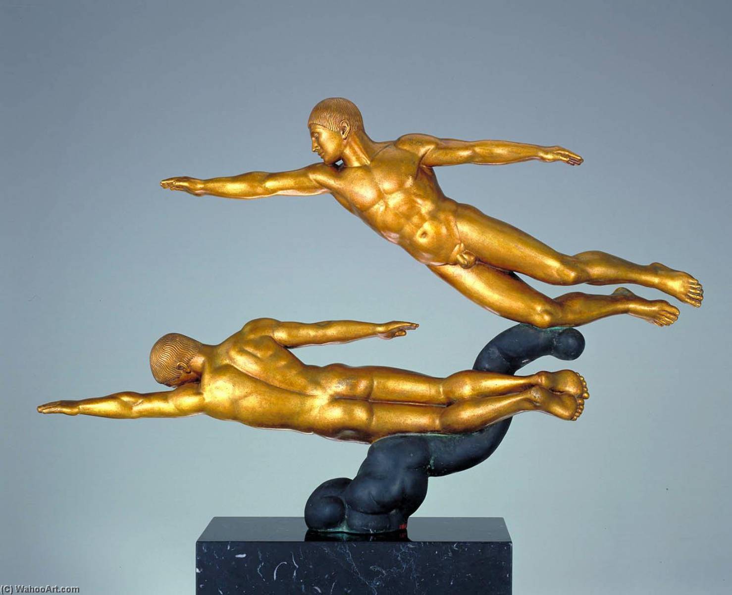 Wikioo.org - สารานุกรมวิจิตรศิลป์ - จิตรกรรม Paul Manship - Figures of Night (for Moods of Time)