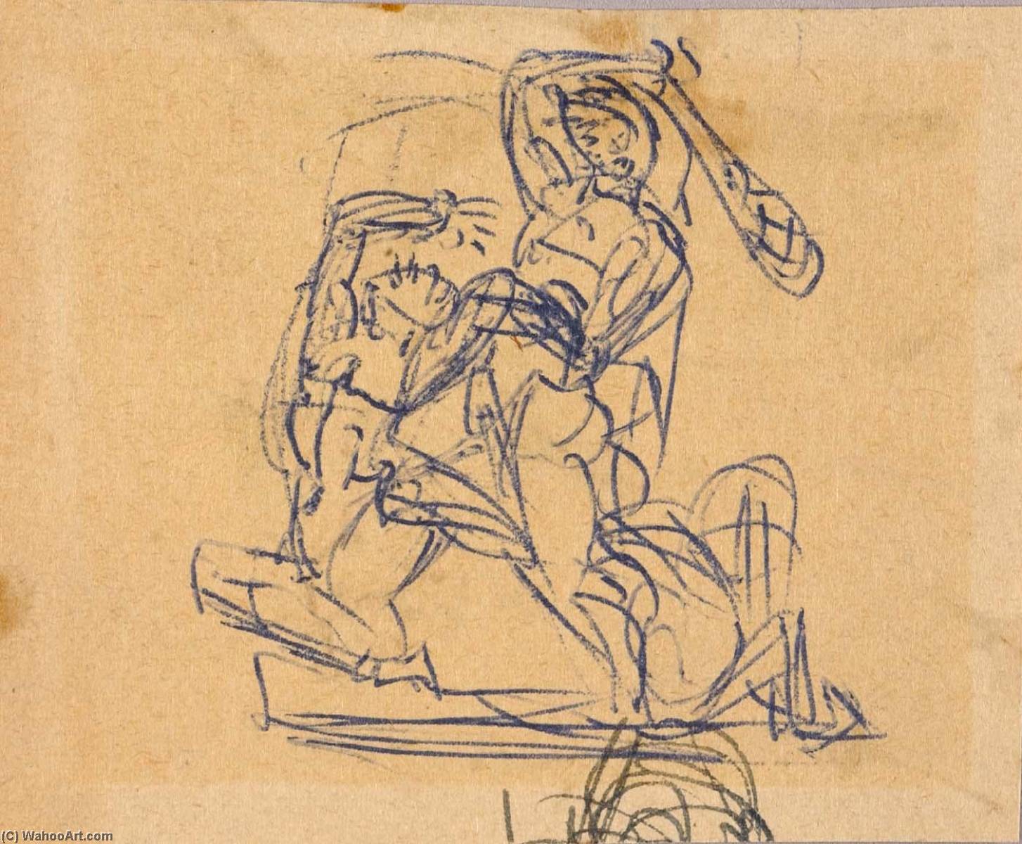 Wikioo.org - สารานุกรมวิจิตรศิลป์ - จิตรกรรม Paul Manship - Hercules and the Stag of Ceryneia