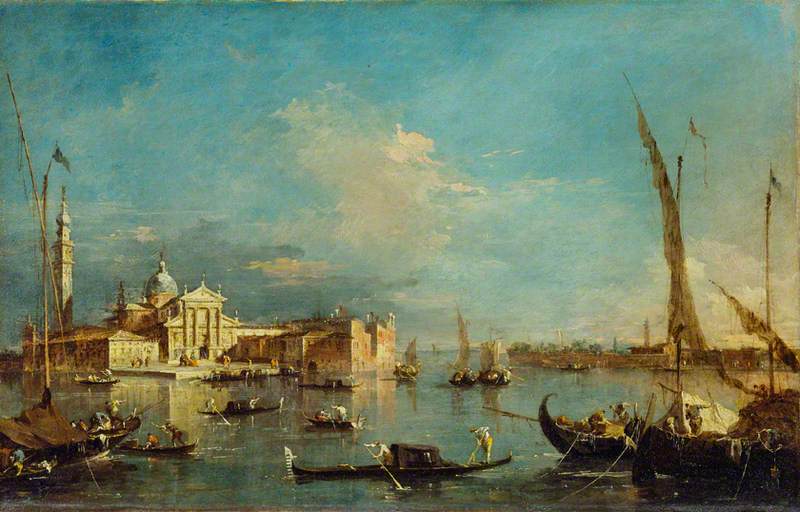 WikiOO.org - אנציקלופדיה לאמנויות יפות - ציור, יצירות אמנות Francesco Lazzaro Guardi - Venice San Giorgio Maggiore with the Giudecca