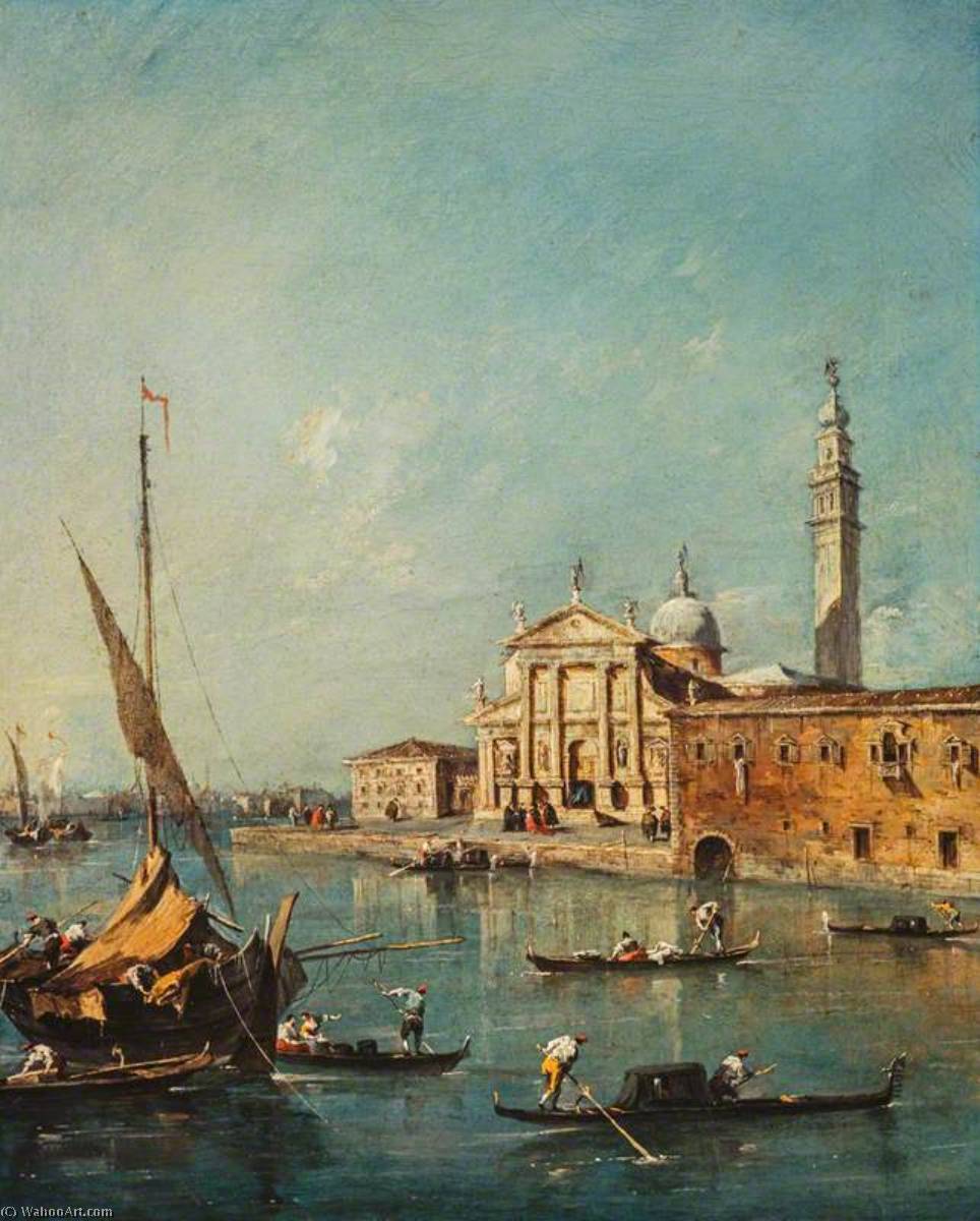 Wikioo.org – La Enciclopedia de las Bellas Artes - Pintura, Obras de arte de Francesco Lazzaro Guardi - san giorgio Mayor , Venecia