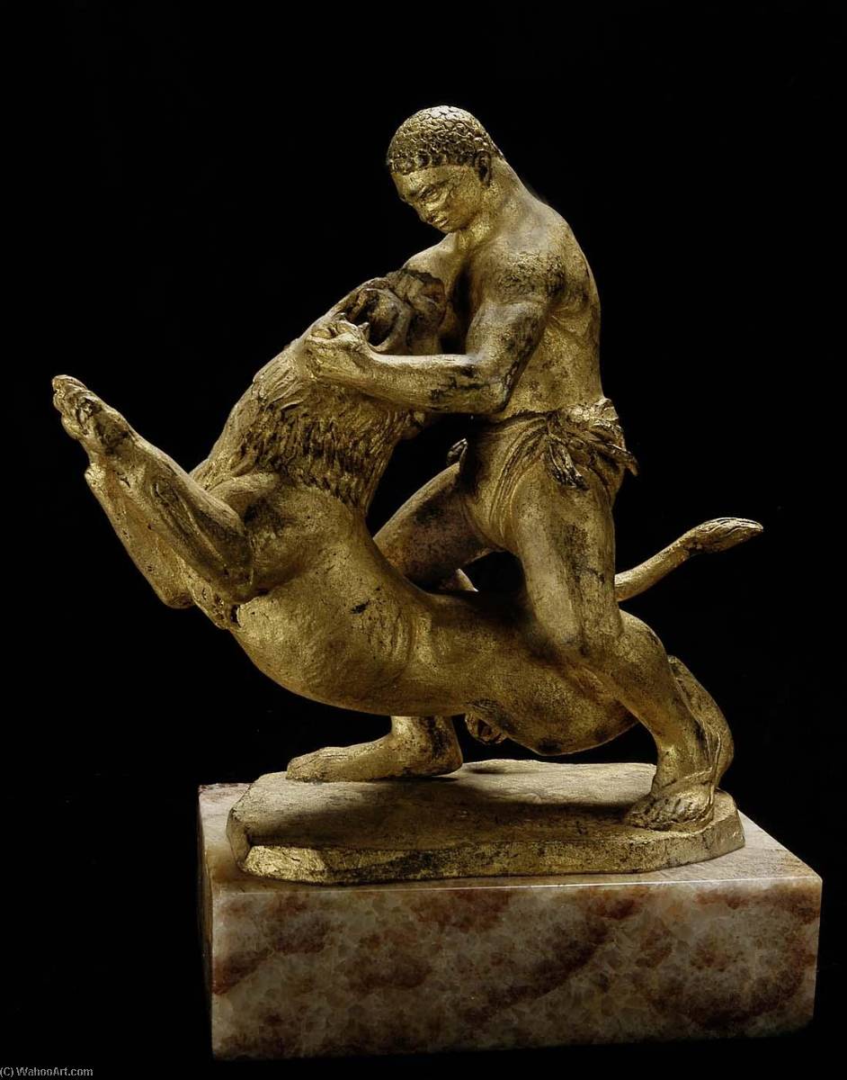Wikioo.org - The Encyclopedia of Fine Arts - Painting, Artwork by Paul Manship - Hercules and the Nemean Lion ( 1)