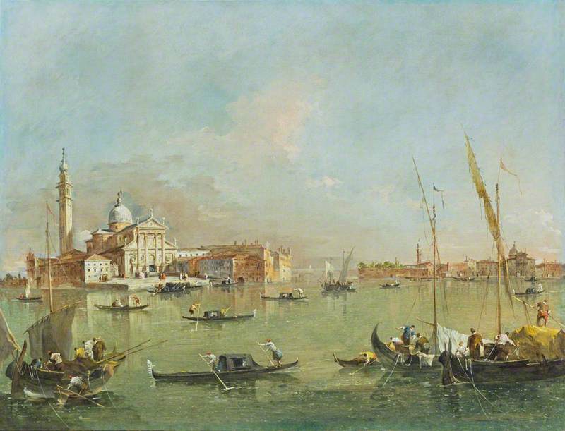 WikiOO.org - Encyclopedia of Fine Arts - Maleri, Artwork Francesco Lazzaro Guardi - Venice San Giorgio Maggiore with the Giudecca and the Zitelle