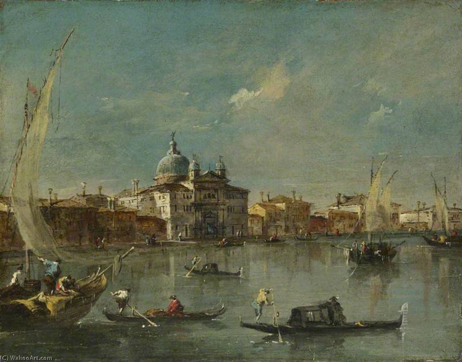Wikioo.org - The Encyclopedia of Fine Arts - Painting, Artwork by Francesco Lazzaro Guardi - Venice The Giudecca with the Zitelle