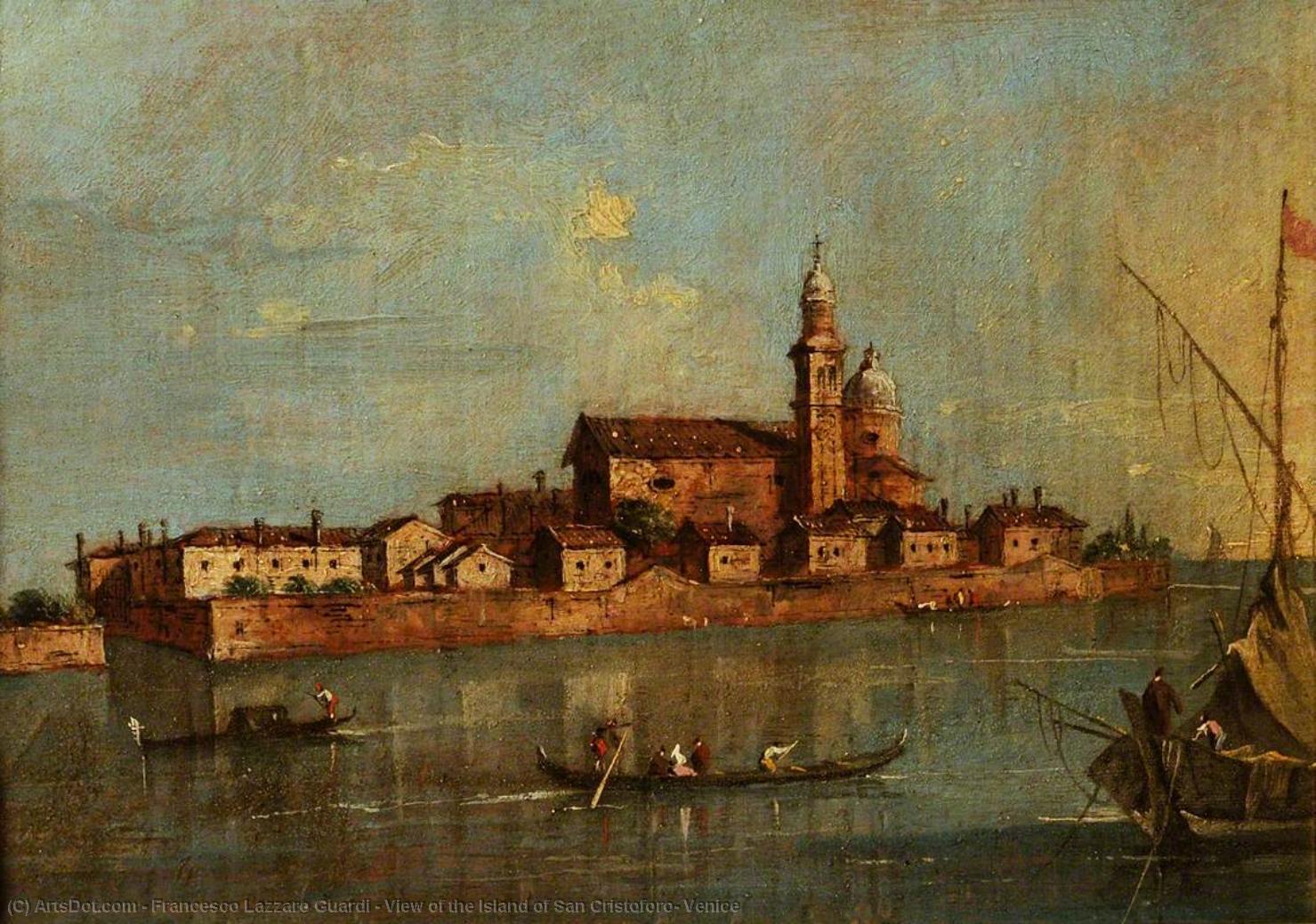 WikiOO.org - אנציקלופדיה לאמנויות יפות - ציור, יצירות אמנות Francesco Lazzaro Guardi - View of the Island of San Cristoforo, Venice