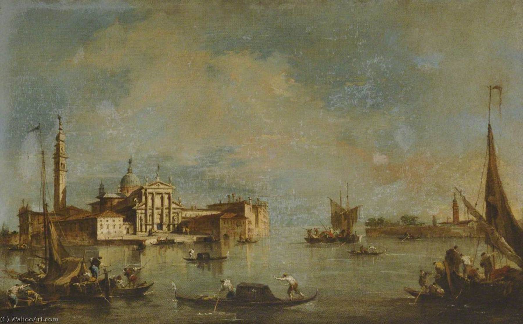 WikiOO.org - Encyclopedia of Fine Arts - Maľba, Artwork Francesco Lazzaro Guardi - Island of San Giorgio, Venice