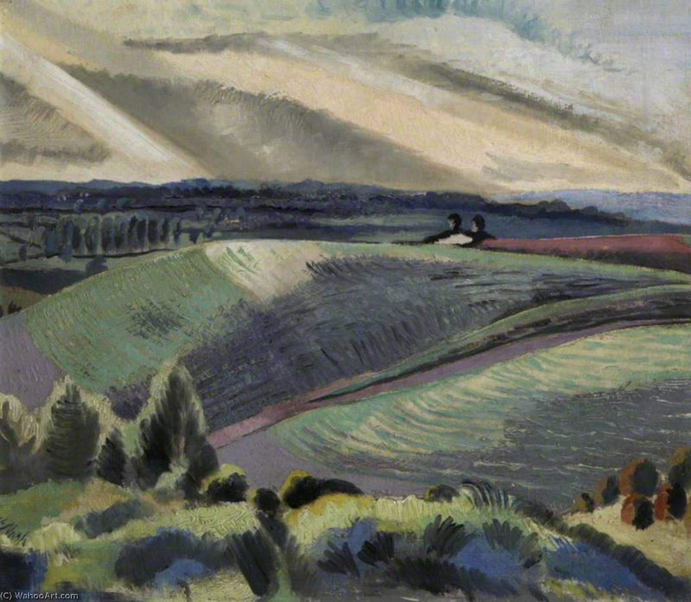 Wikioo.org - The Encyclopedia of Fine Arts - Painting, Artwork by Paul Nash - Cotswold Hills