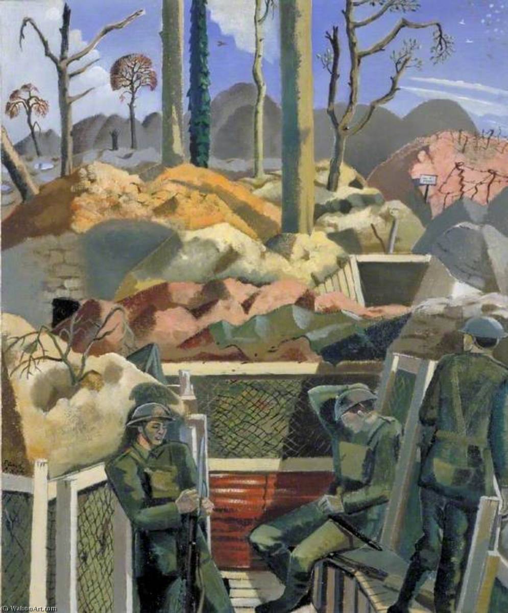 WikiOO.org – 美術百科全書 - 繪畫，作品 Paul Nash - 在春季 的  堑壕  岭  木头  1917
