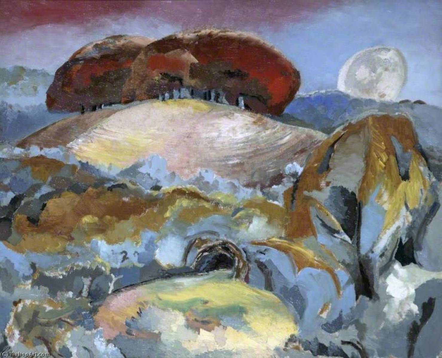 WikiOO.org - 百科事典 - 絵画、アートワーク Paul Nash - の風景 ザー Moon's 最後の 段階