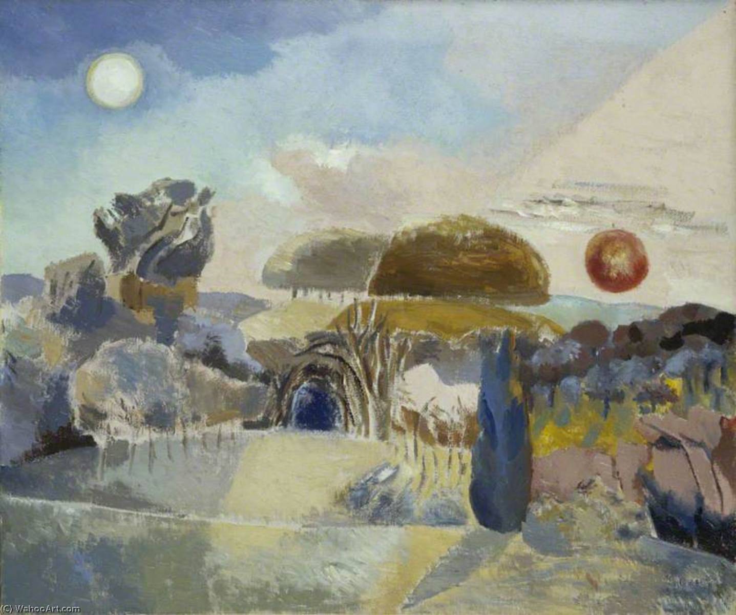 Wikioo.org - The Encyclopedia of Fine Arts - Painting, Artwork by Paul Nash - Landscape of the Vernal Equinox (III)