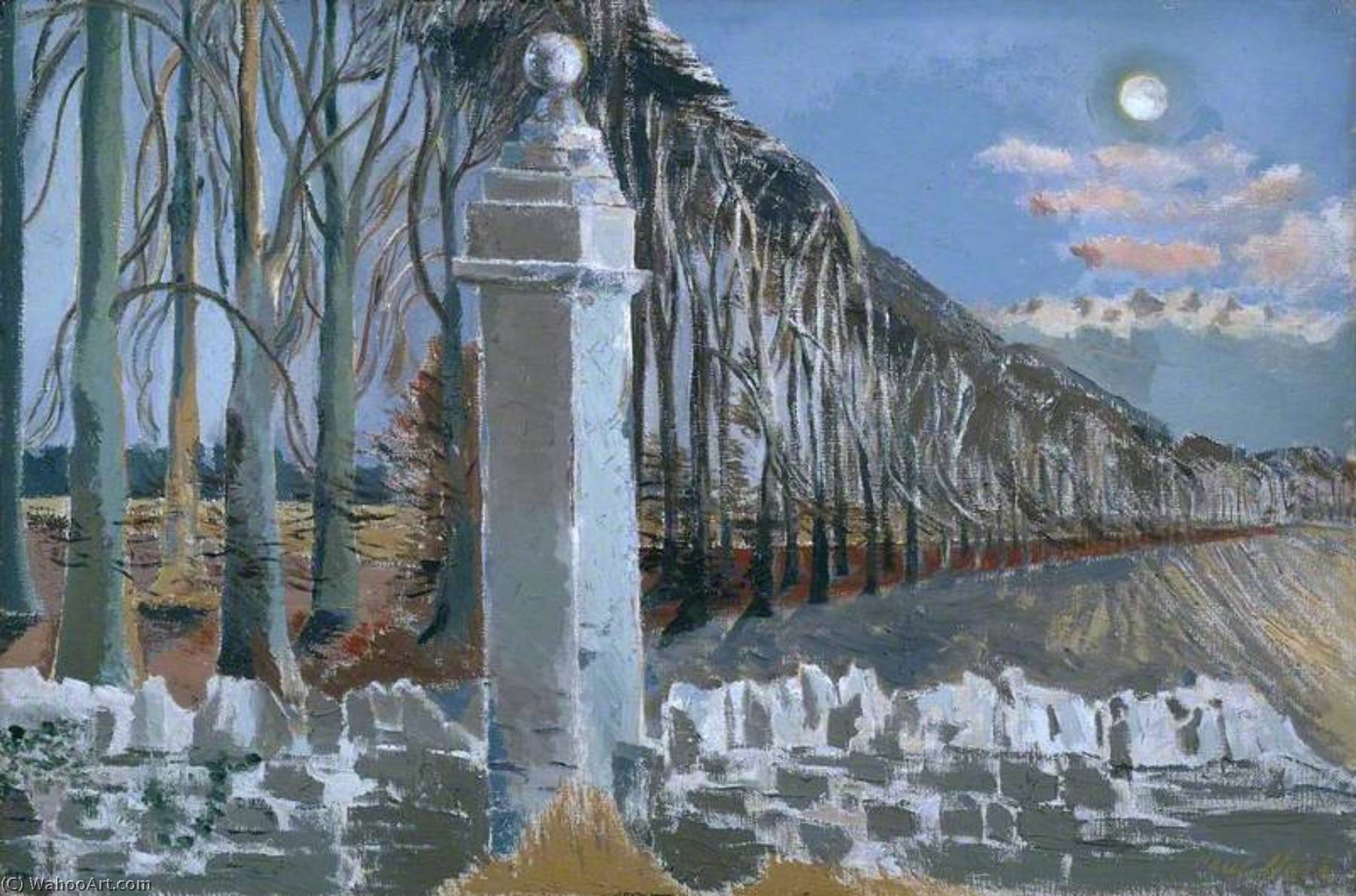 Wikioo.org - The Encyclopedia of Fine Arts - Painting, Artwork by Paul Nash - Pillar and Moon