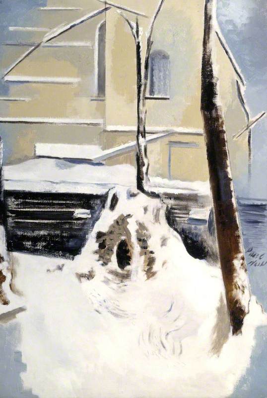 WikiOO.org – 美術百科全書 - 繪畫，作品 Paul Nash - 石窟 在  的  雪