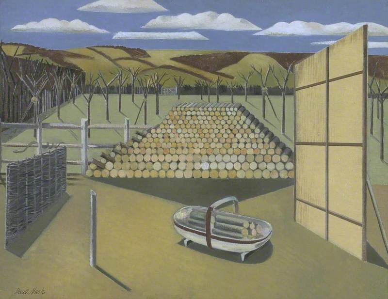 Wikioo.org - The Encyclopedia of Fine Arts - Painting, Artwork by Paul Nash - Landscape at Iden