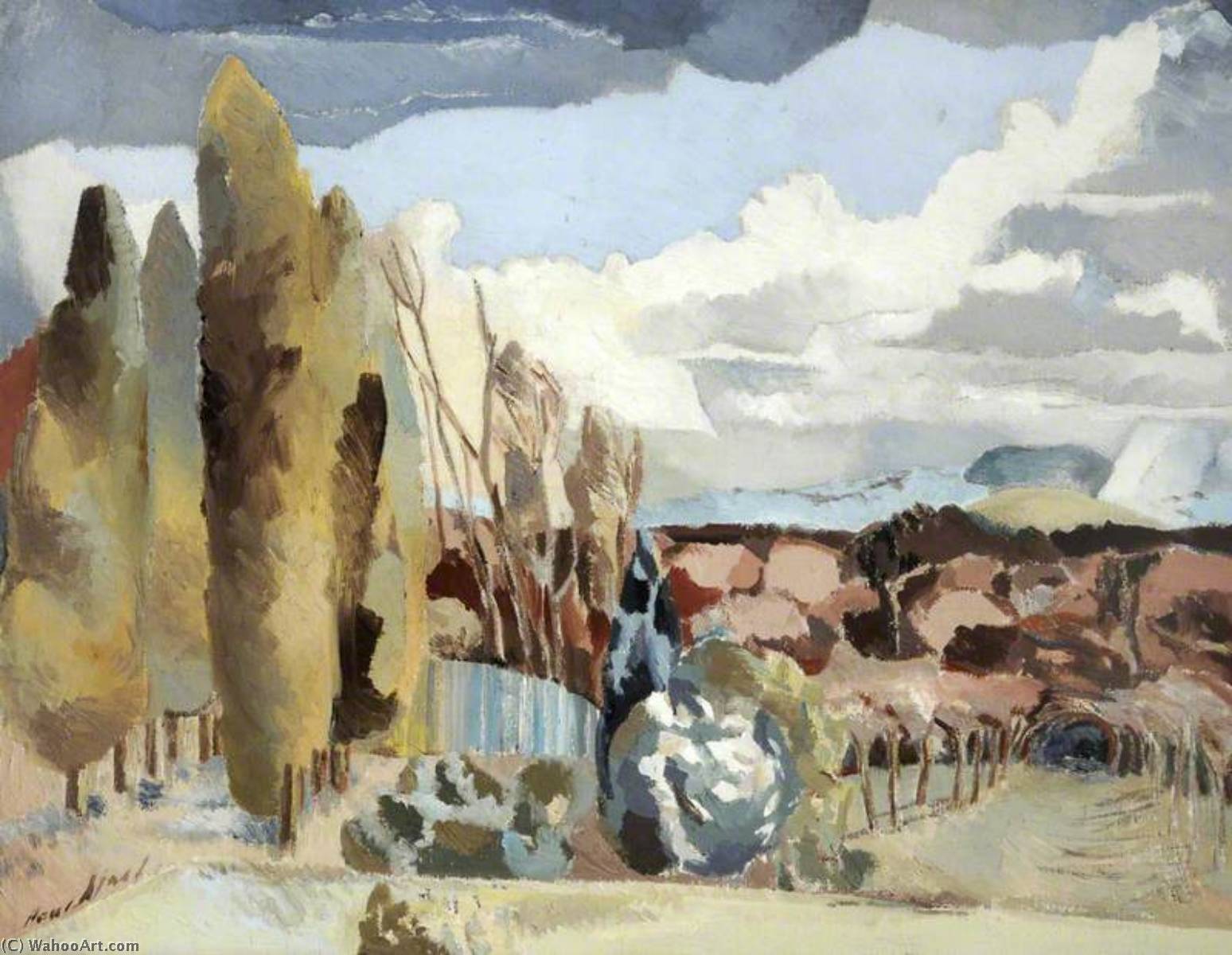 WikiOO.org - Güzel Sanatlar Ansiklopedisi - Resim, Resimler Paul Nash - March Landscape