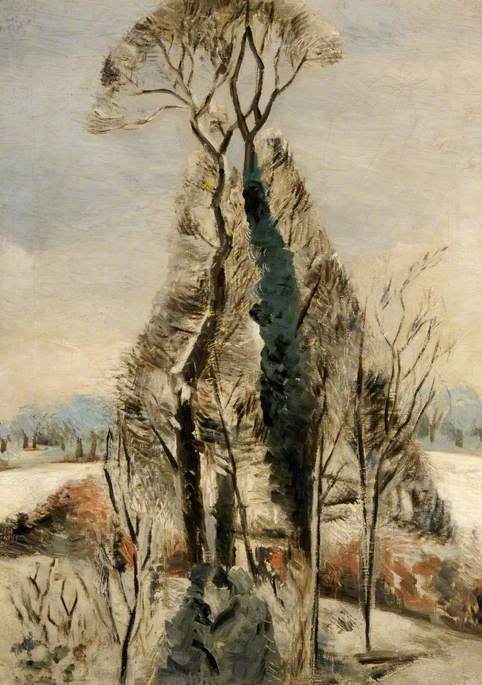 WikiOO.org - Enciklopedija dailės - Tapyba, meno kuriniai Paul Nash - Iver Heath, Buckinghamshire, Snow