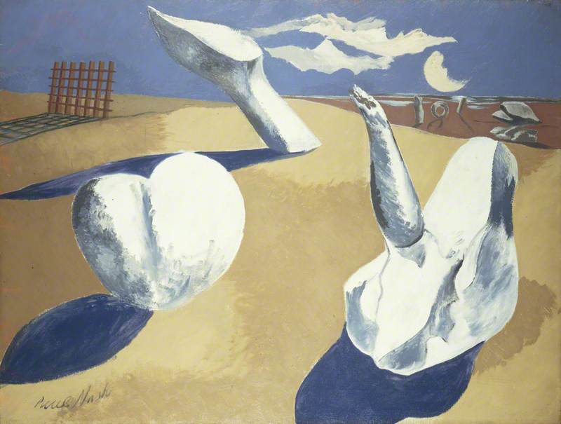 Wikioo.org – La Enciclopedia de las Bellas Artes - Pintura, Obras de arte de Paul Nash - nocturno paisaje del