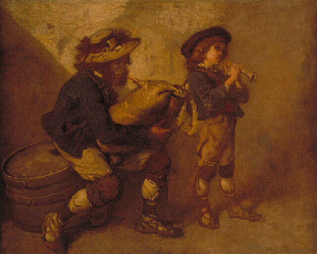 WikiOO.org - Encyclopedia of Fine Arts - Schilderen, Artwork Thomas Couture - Pifferaro et son fils