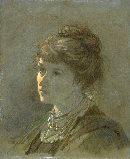 Wikioo.org - The Encyclopedia of Fine Arts - Painting, Artwork by Thomas Couture - Portrait de jeune fille