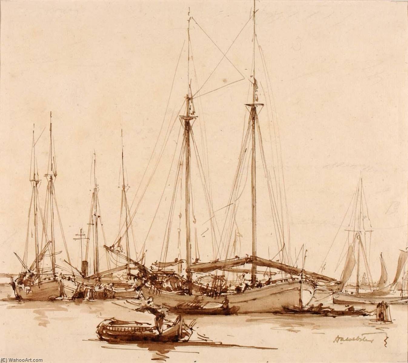 WikiOO.org - Encyclopedia of Fine Arts - Lukisan, Artwork Herman Armour Webster - Greek Ships on the Giudecca Canal, Venice