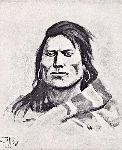 WikiOO.org - Encyclopedia of Fine Arts - Lukisan, Artwork Charles Marion Russell - Plains Indian Brave (Cree ), (painting)