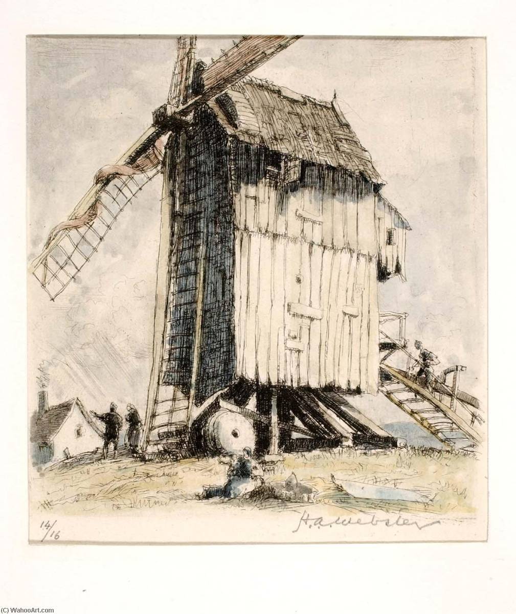 Wikioo.org - The Encyclopedia of Fine Arts - Painting, Artwork by Herman Armour Webster - Le Moulin Zacharie, Franleu