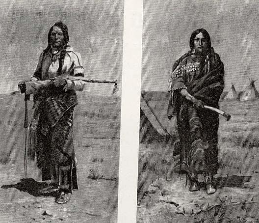 Wikioo.org – L'Enciclopedia delle Belle Arti - Pittura, Opere di Charles Marion Russell - pair indian Secchio Squaw , ( pittura )