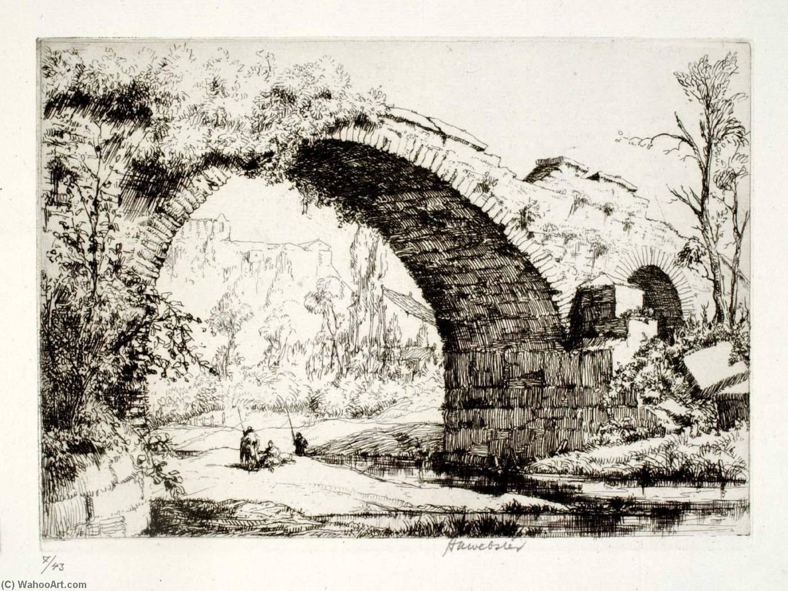 Wikioo.org – L'Enciclopedia delle Belle Arti - Pittura, Opere di Herman Armour Webster - ponte del molino , Assisi