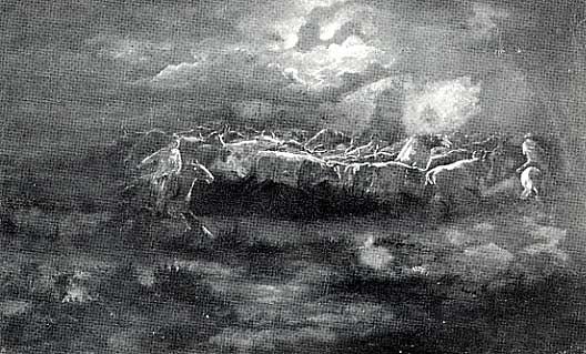 Wikioo.org - สารานุกรมวิจิตรศิลป์ - จิตรกรรม Charles Marion Russell - Longrope's Last Guard, (painting)