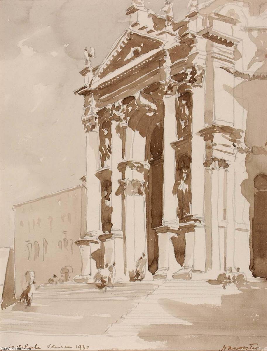 Wikioo.org – L'Enciclopedia delle Belle Arti - Pittura, Opere di Herman Armour Webster - il portico di  La  salutare  Venezia