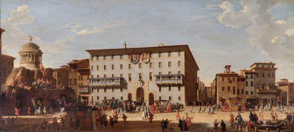 WikiOO.org - Güzel Sanatlar Ansiklopedisi - Resim, Resimler Giovanni Paolo Pannini - A Festival in the Piazza di Spagna, Rome, 1727