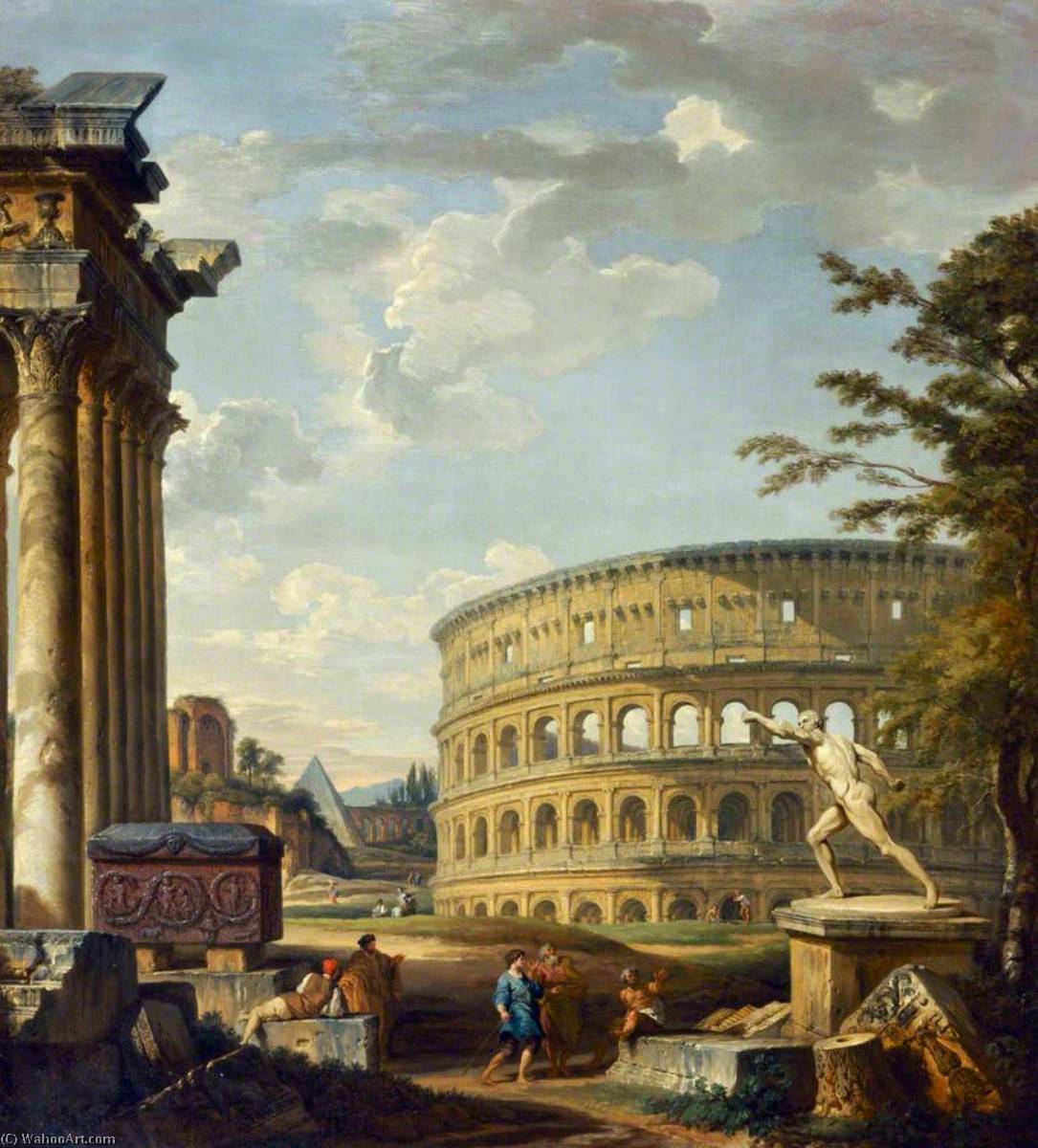 WikiOO.org - Енциклопедия за изящни изкуства - Живопис, Произведения на изкуството Giovanni Paolo Pannini - Landscape with the Colosseum