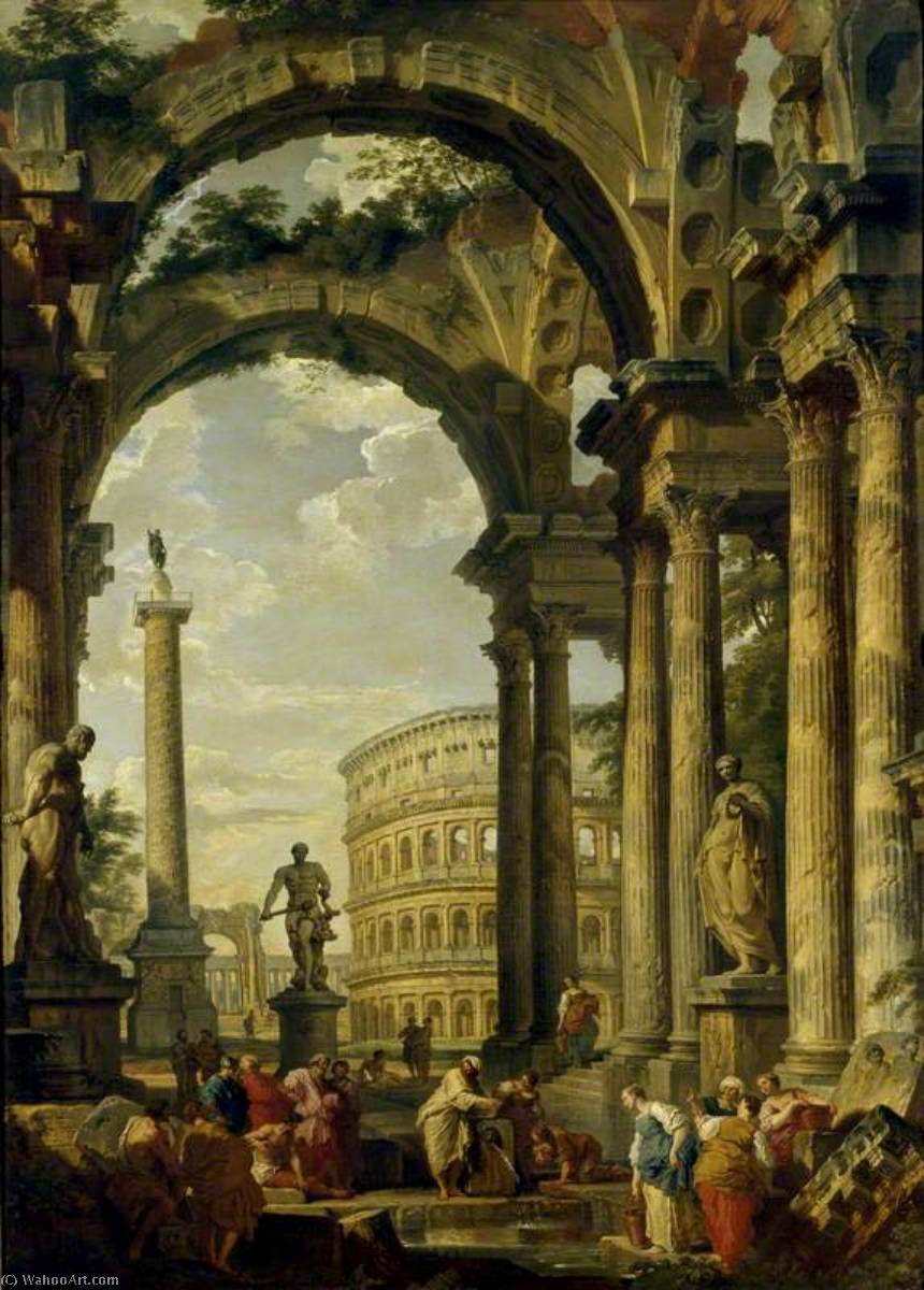 Wikioo.org - The Encyclopedia of Fine Arts - Painting, Artwork by Giovanni Paolo Pannini - Roman Capriccio