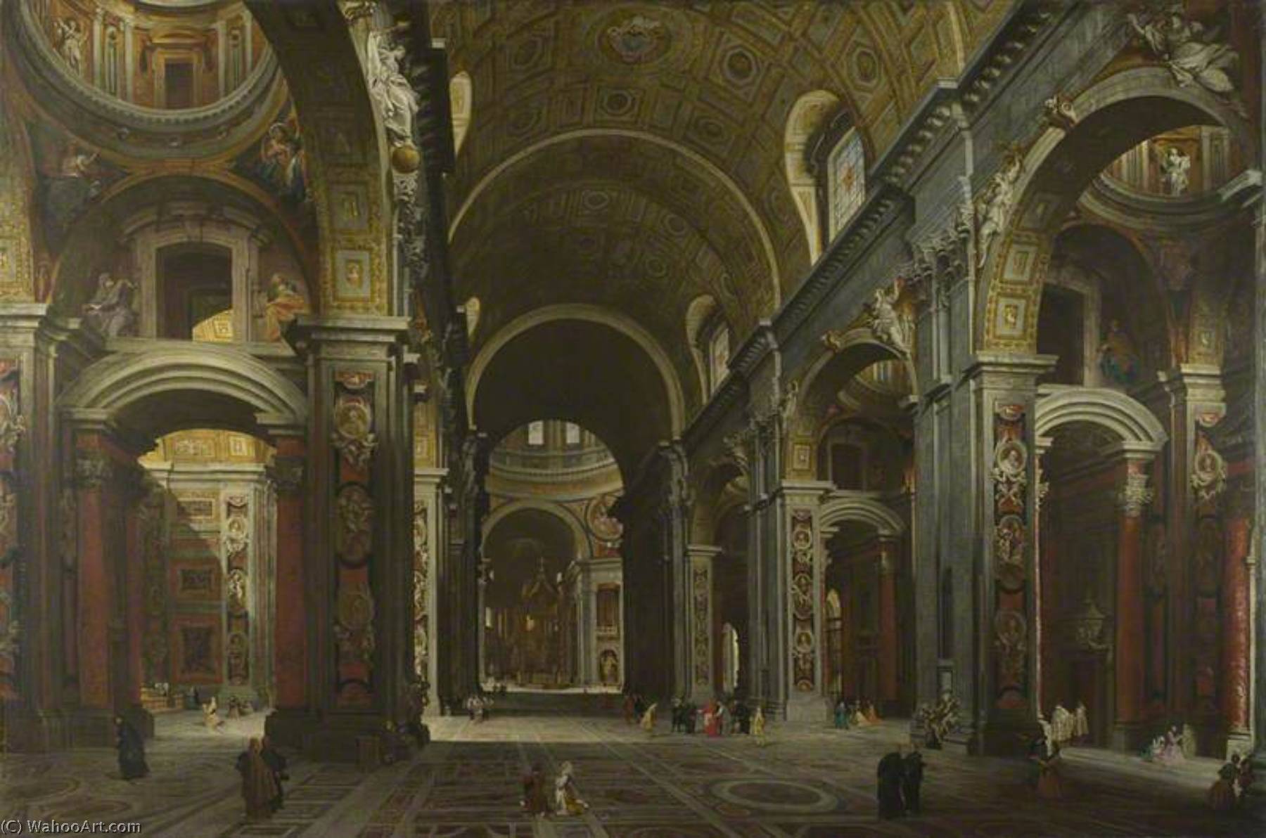 Wikioo.org - The Encyclopedia of Fine Arts - Painting, Artwork by Giovanni Paolo Pannini - Rome The Interior of St Peter's