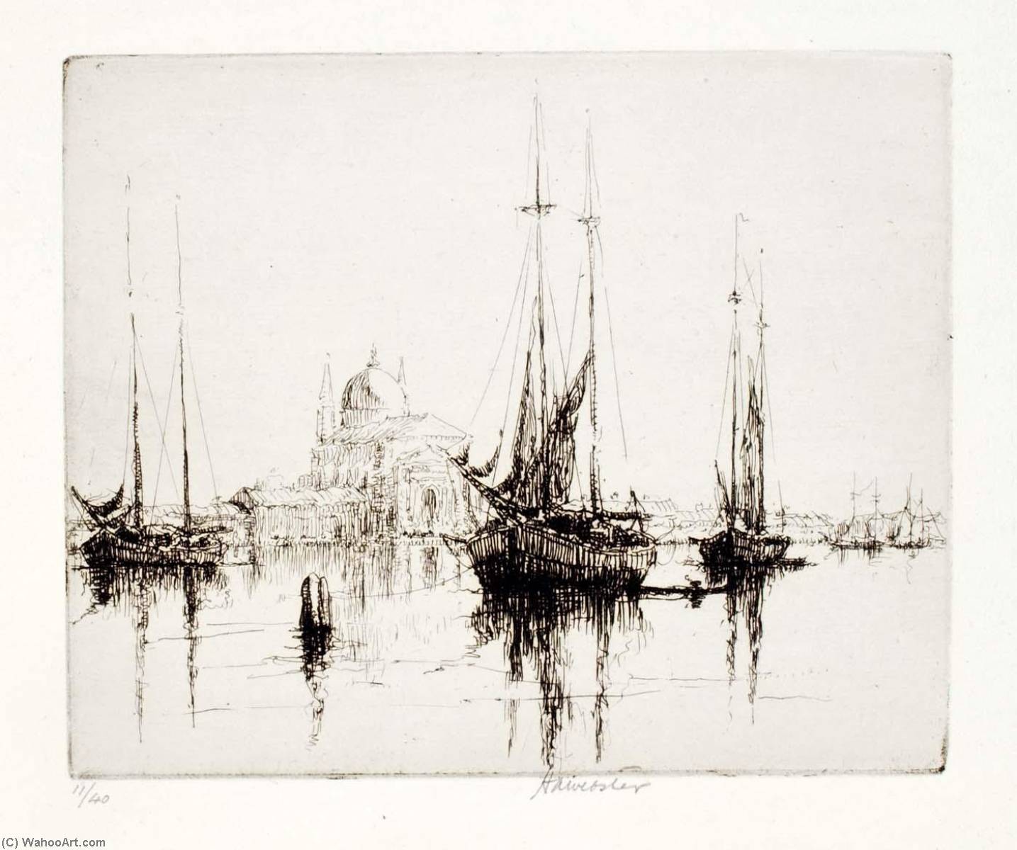 Wikioo.org - The Encyclopedia of Fine Arts - Painting, Artwork by Herman Armour Webster - La Redentore, Venice