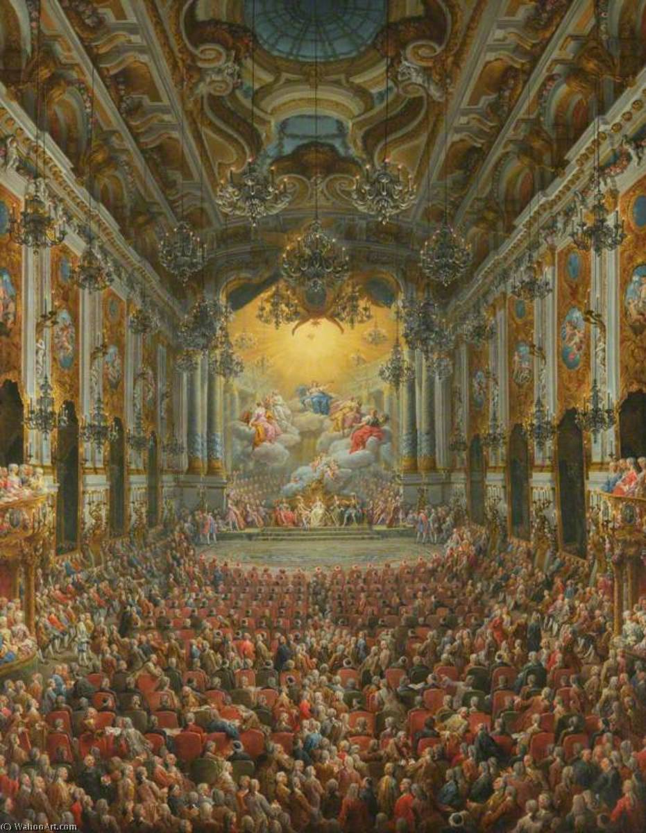 Wikioo.org - The Encyclopedia of Fine Arts - Painting, Artwork by Giovanni Paolo Pannini - A Concert Given by the duc de Nivernais to Mark the Birth of the Dauphin