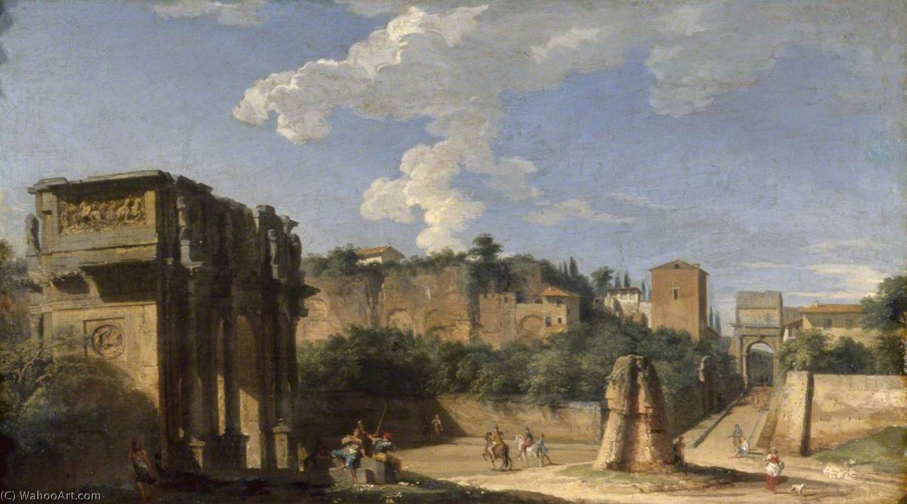 WikiOO.org - Enciklopedija dailės - Tapyba, meno kuriniai Giovanni Paolo Pannini - The Forum, Rome