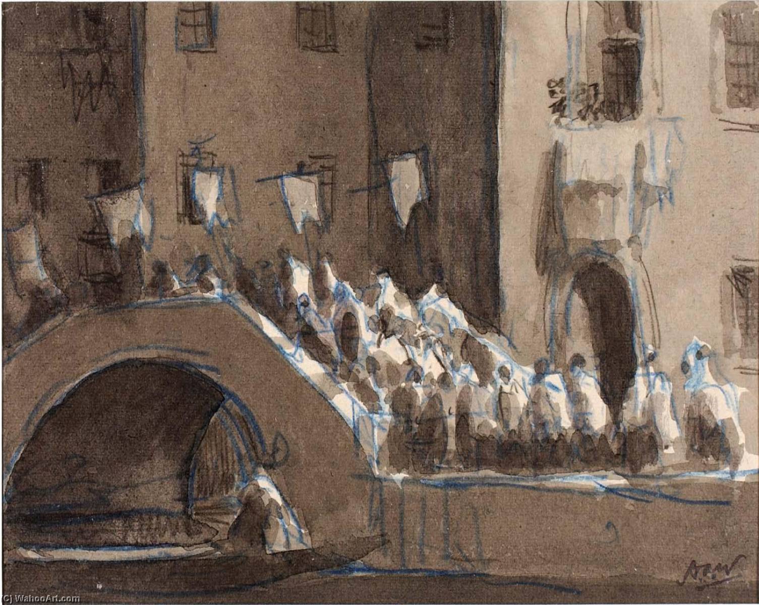 WikiOO.org - Encyclopedia of Fine Arts - Lukisan, Artwork Herman Armour Webster - Procession in the Venitian Night