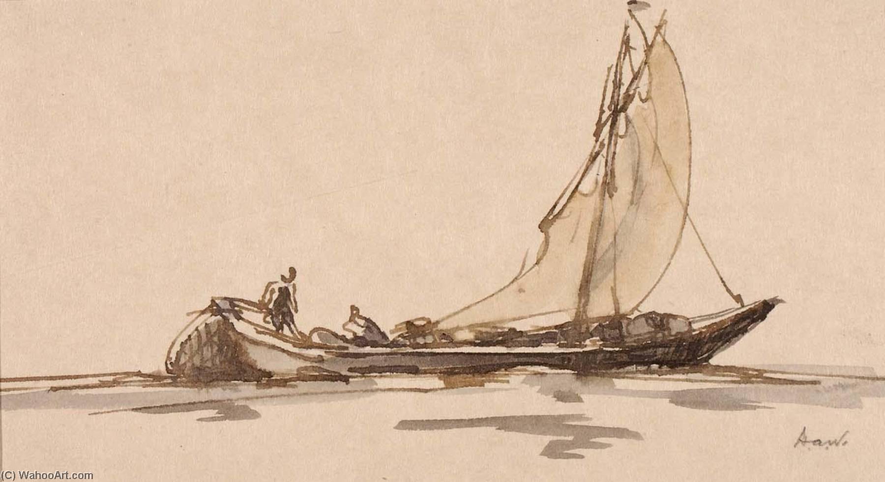 WikiOO.org - Encyclopedia of Fine Arts - Lukisan, Artwork Herman Armour Webster - Venetian Boat