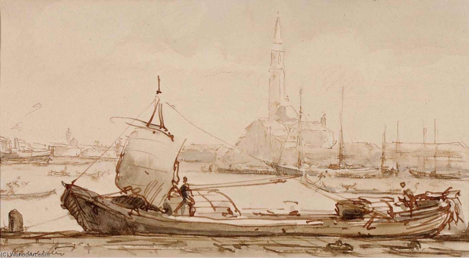WikiOO.org - Encyclopedia of Fine Arts - Lukisan, Artwork Herman Armour Webster - San Giorgio e il Bacino San Marco