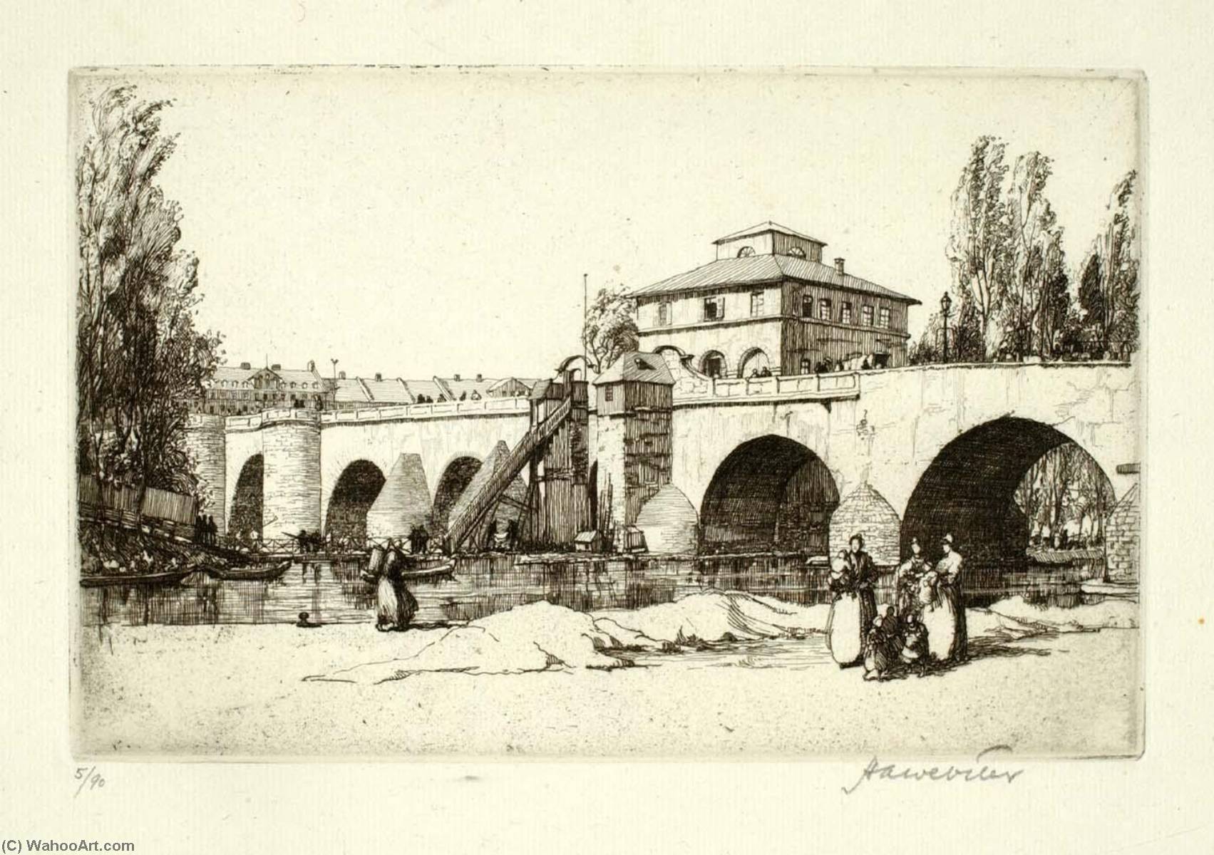 Wikioo.org – L'Enciclopedia delle Belle Arti - Pittura, Opere di Herman Armour Webster - il ponte Francoforte