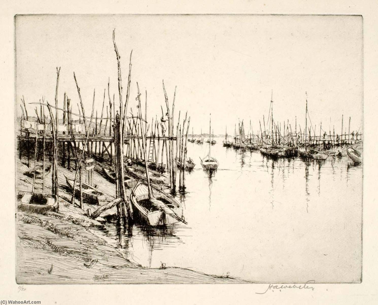 Wikioo.org - The Encyclopedia of Fine Arts - Painting, Artwork by Herman Armour Webster - Port du Bec, Vendee