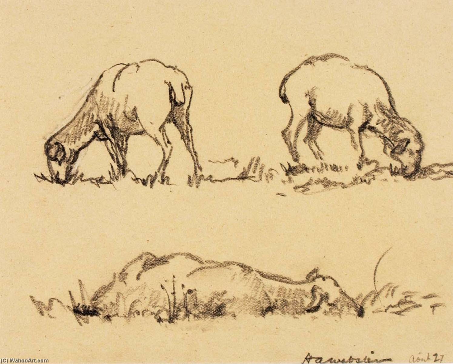 WikiOO.org - Encyclopedia of Fine Arts - Lukisan, Artwork Herman Armour Webster - Lambs in the Mead