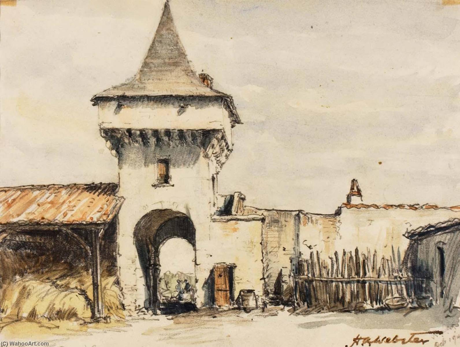 WikiOO.org - Encyclopedia of Fine Arts - Maalaus, taideteos Herman Armour Webster - Le Donjon