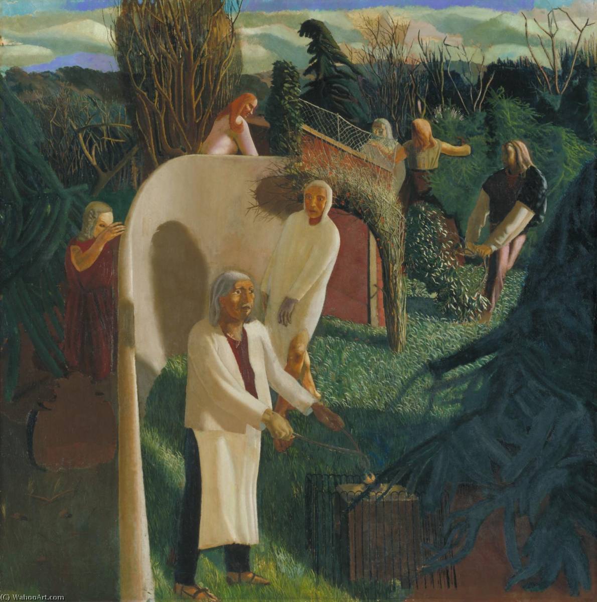 Wikioo.org - The Encyclopedia of Fine Arts - Painting, Artwork by Stanley Spencer - Zacharias and Elizabeth