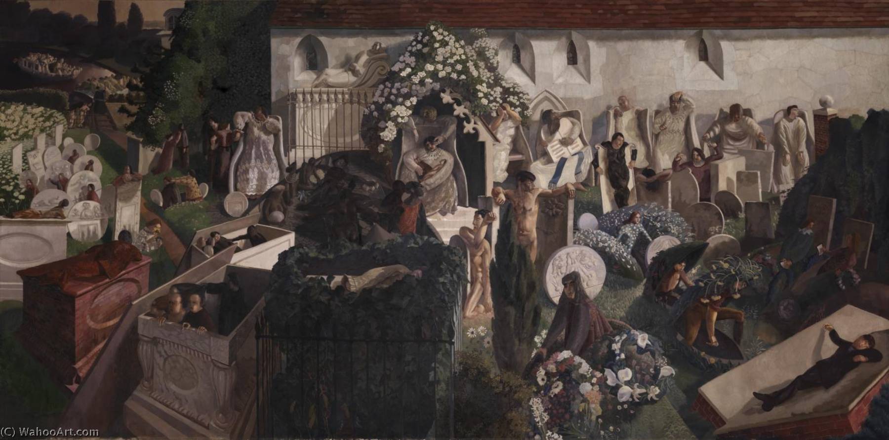 WikiOO.org - Güzel Sanatlar Ansiklopedisi - Resim, Resimler Stanley Spencer - The Resurrection, Cookham