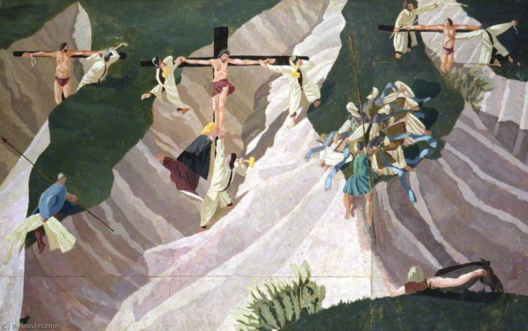 WikiOO.org - Encyclopedia of Fine Arts - Maleri, Artwork Stanley Spencer - Crucifixion